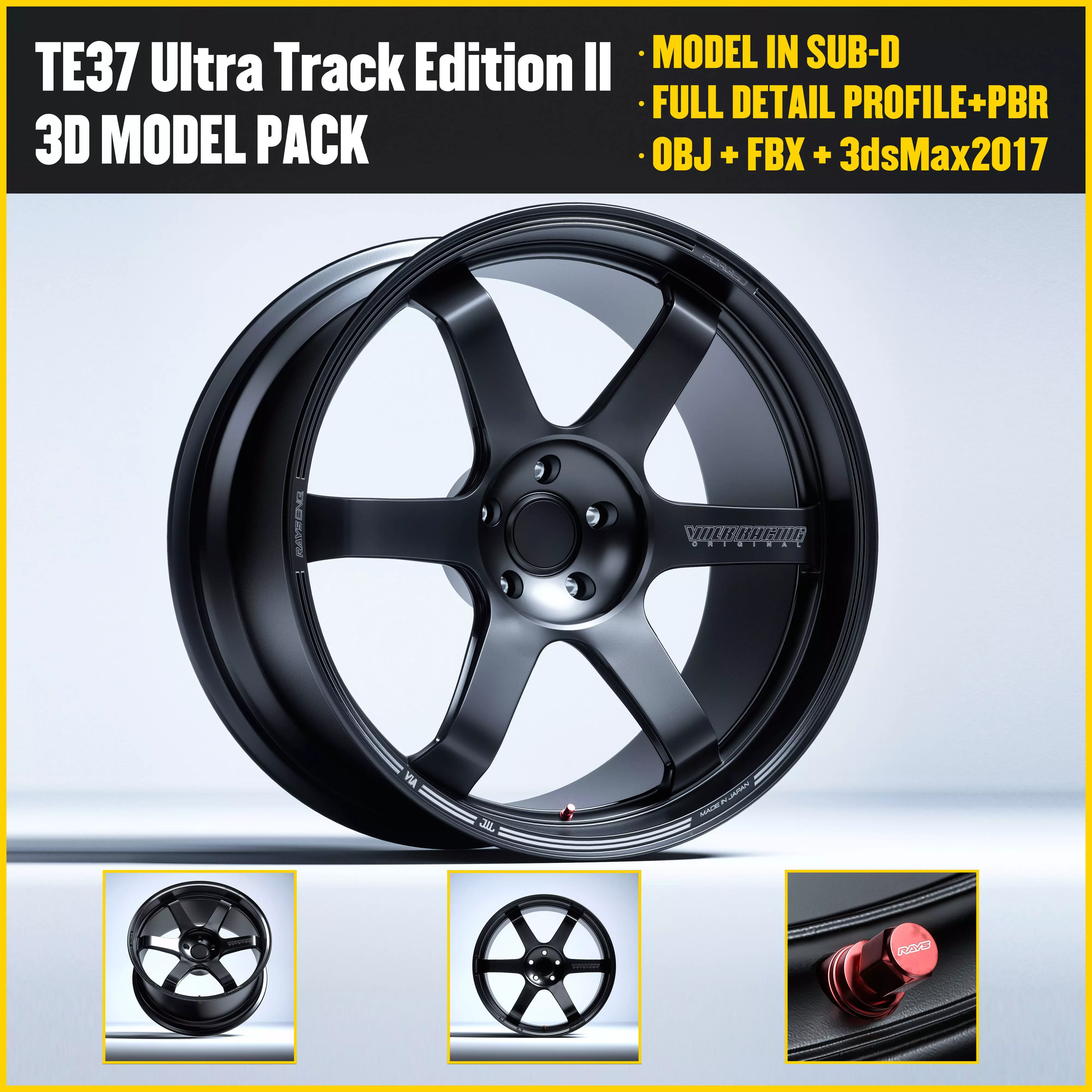 RAYS TE37 Ultra Track Edition II Low-poly 3D model_0