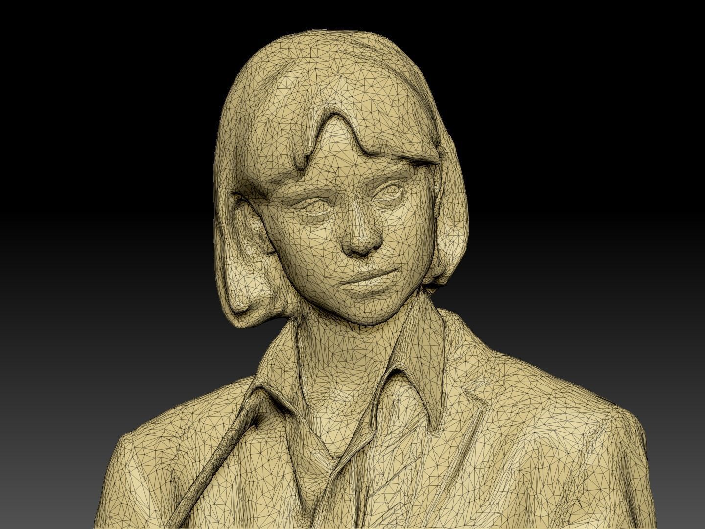 Playful woman in a school uniform 219 Low-poly 3D model_7