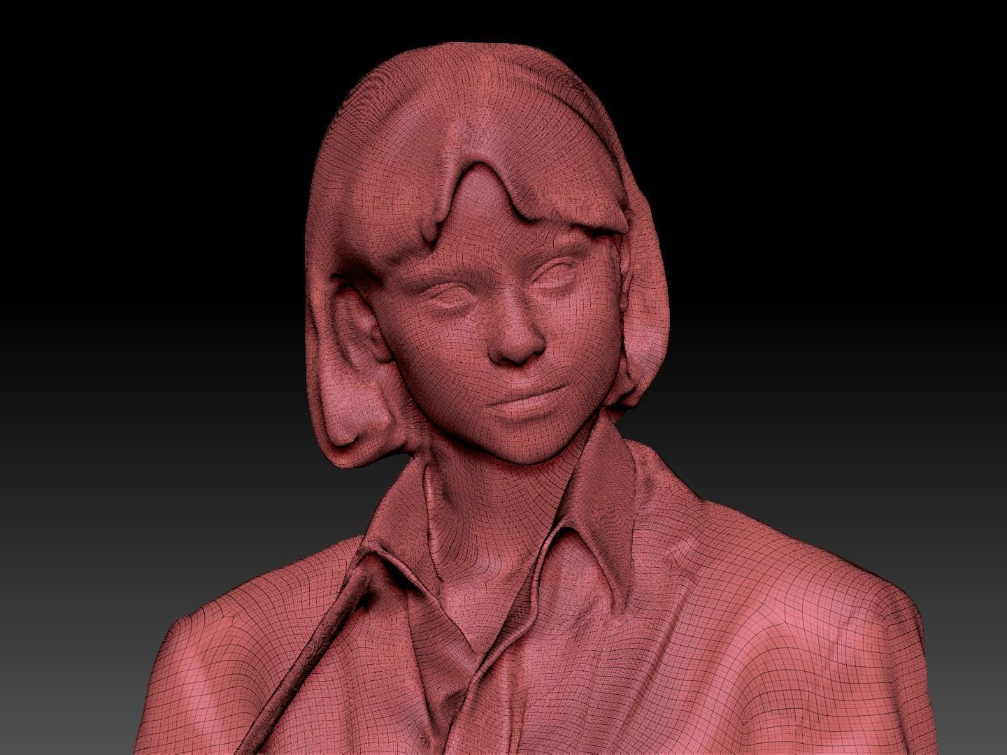 Playful woman in a school uniform 219 Low-poly 3D model_4