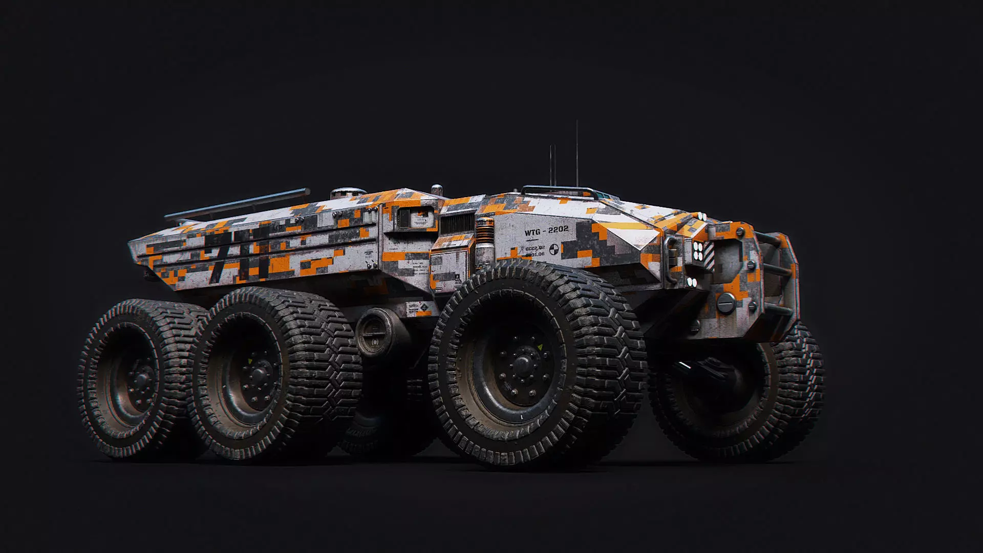 Technical Vehicle up to 8K Textures transporter Source Files Low-poly 3D model