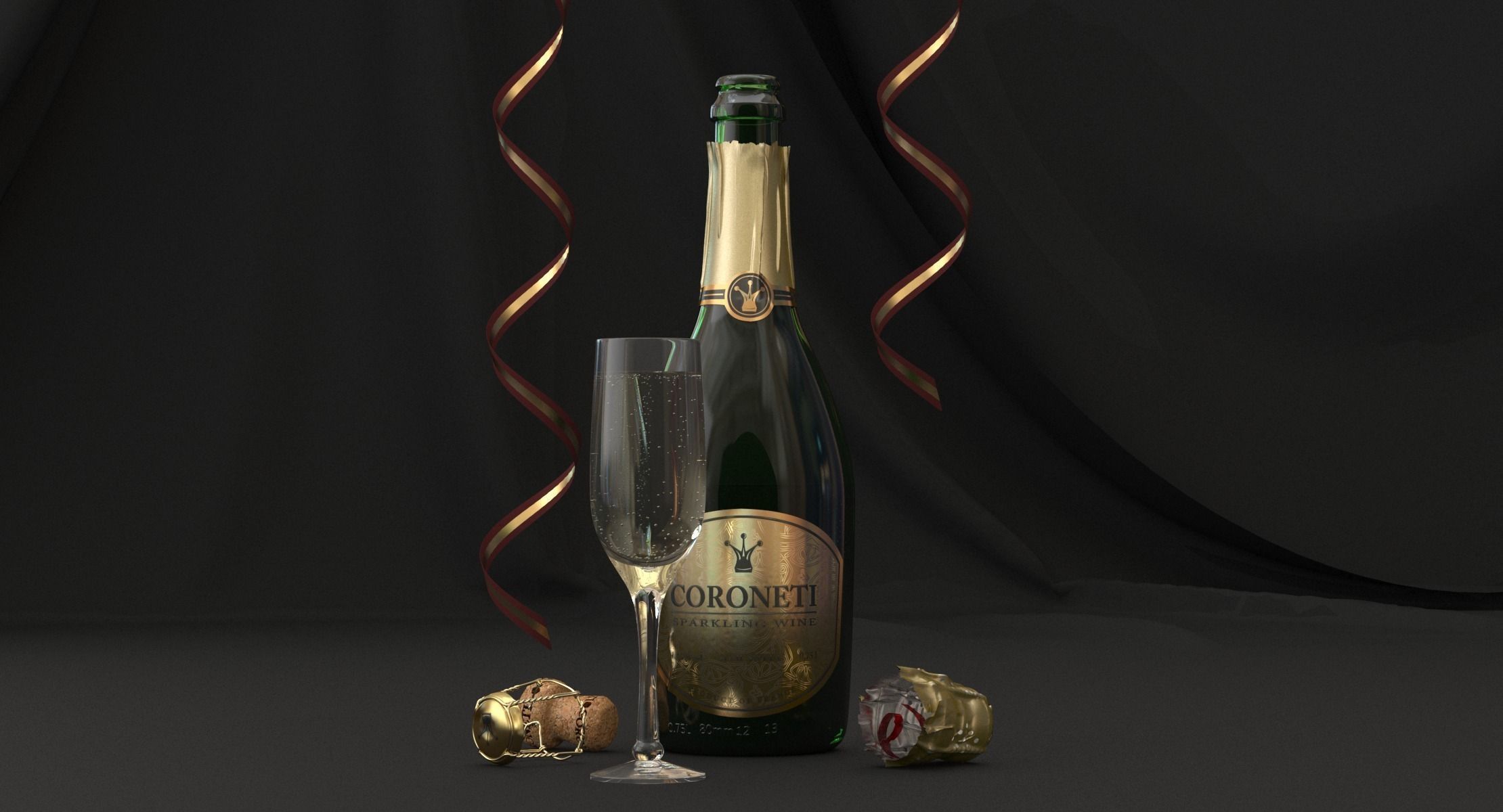 No-name Coroneti Champagne 3D model_2