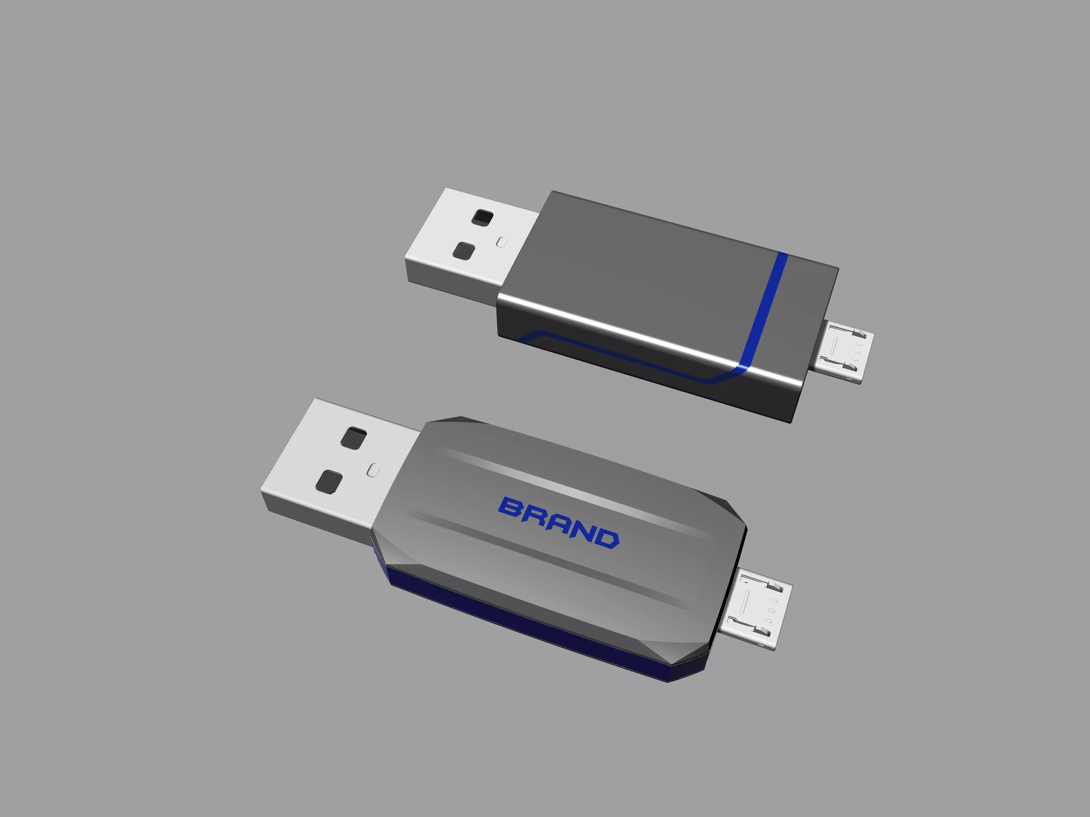 Black and blue OTG USB Flash Disk B 3D print model