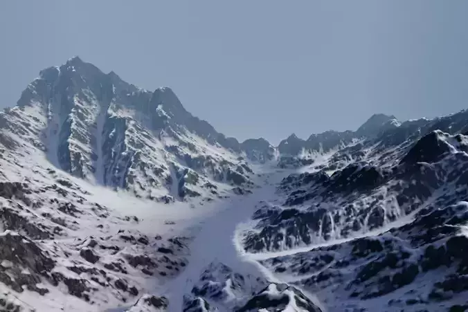 Snow Mountains Valley 3D model