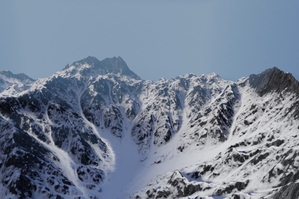 Snow Mountains Valley 3D model_5