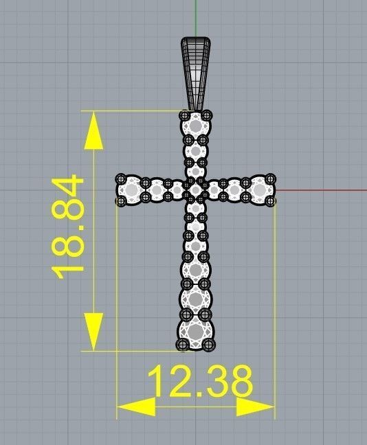 Pendant Classic Cross 20 mm 3D print model_2