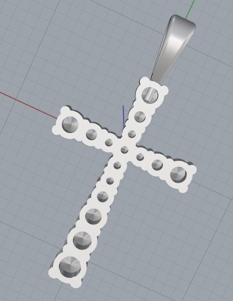 Pendant Classic Cross 20 mm 3D print model_4