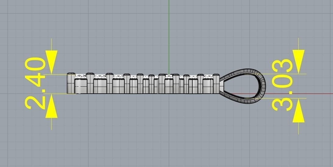 Pendant Classic Cross 20 mm 3D print model_3