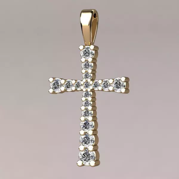 Pendant Classic Cross 20 mm 3D print model_0