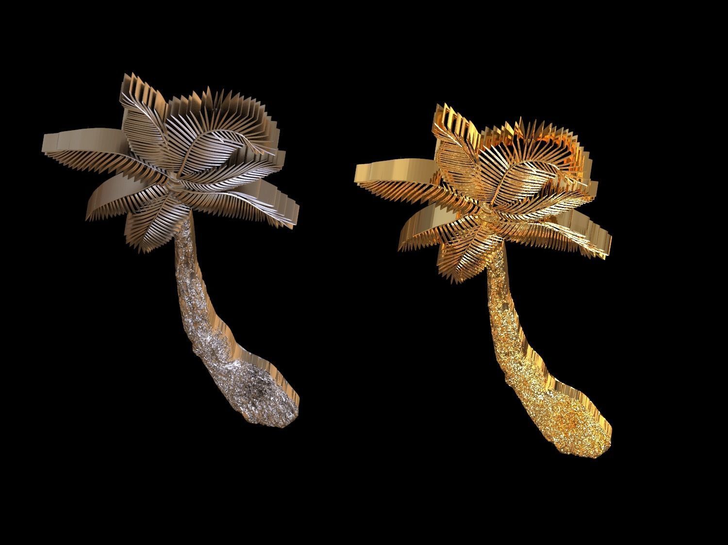 Palm tree bas relief  3D print model 3D print model_42