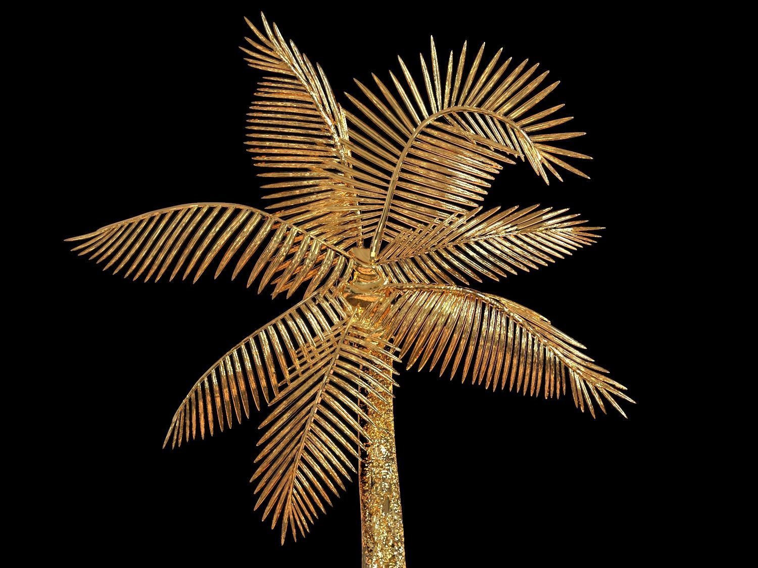 Palm tree bas relief  3D print model 3D print model_41