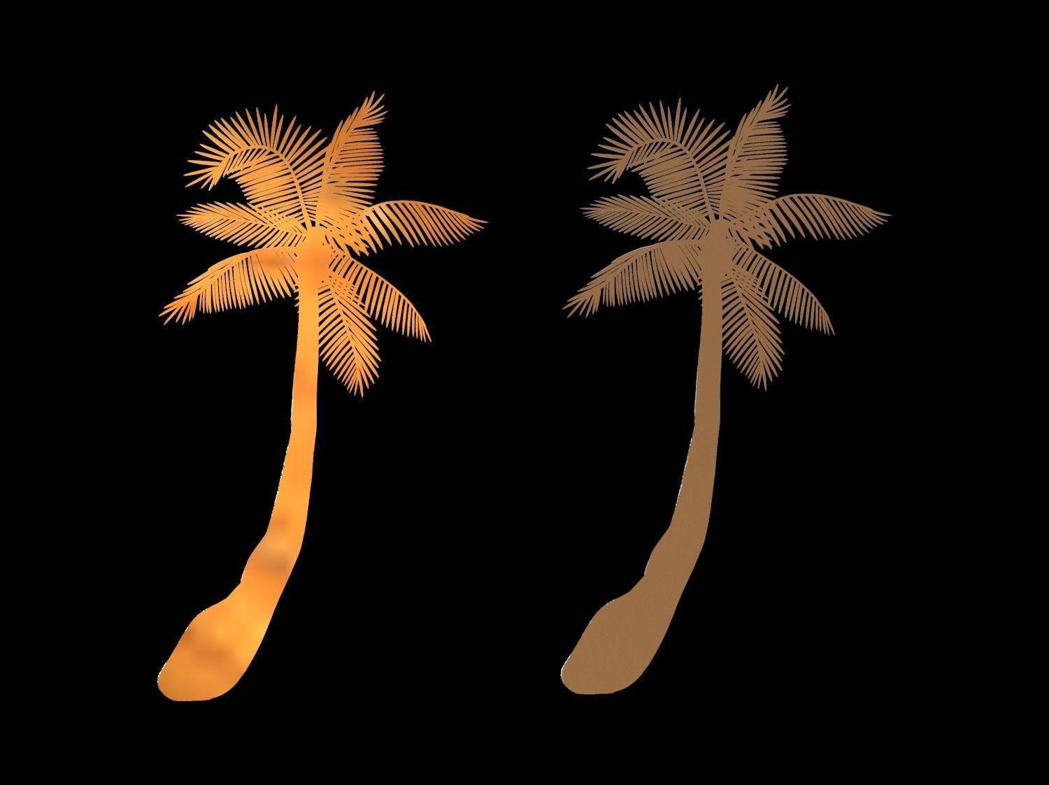 Palm tree bas relief  3D print model 3D print model_35