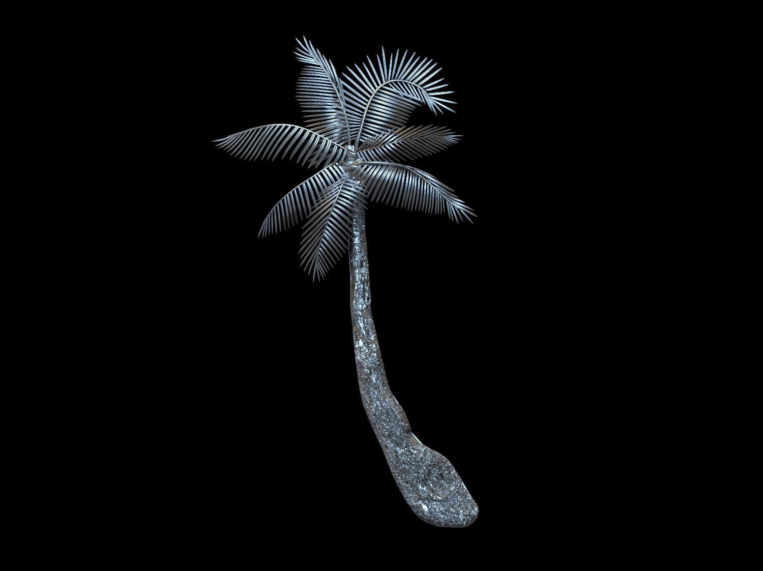Palm tree bas relief  3D print model 3D print model_33