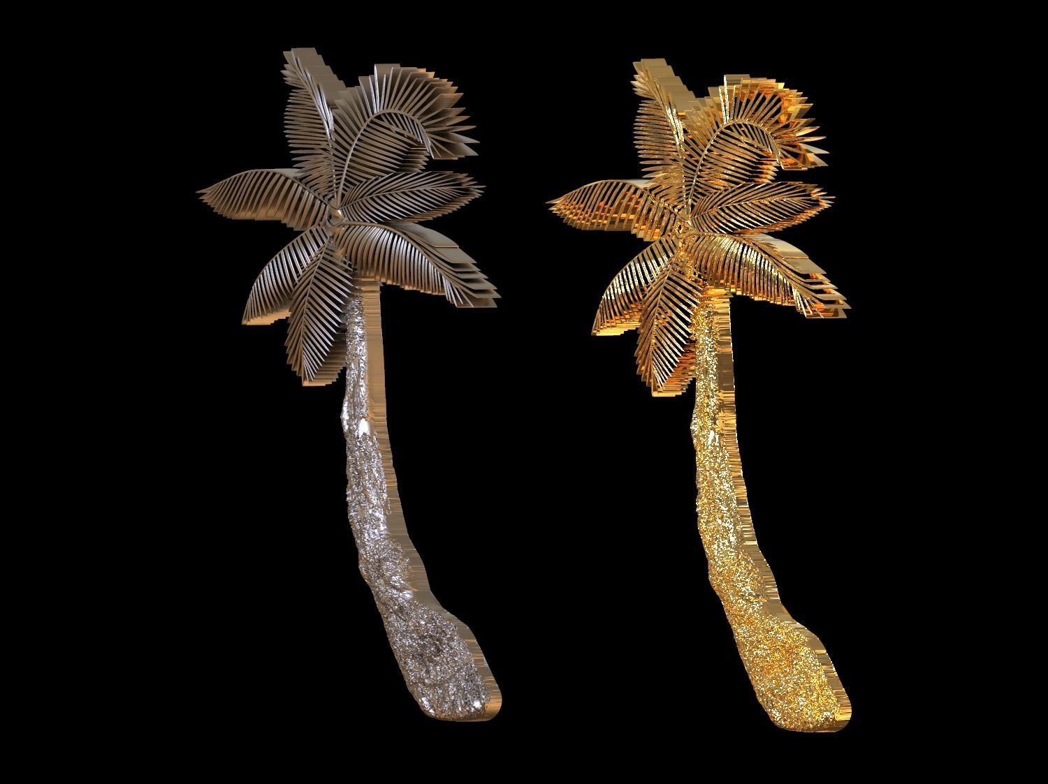 Palm tree bas relief  3D print model 3D print model_18