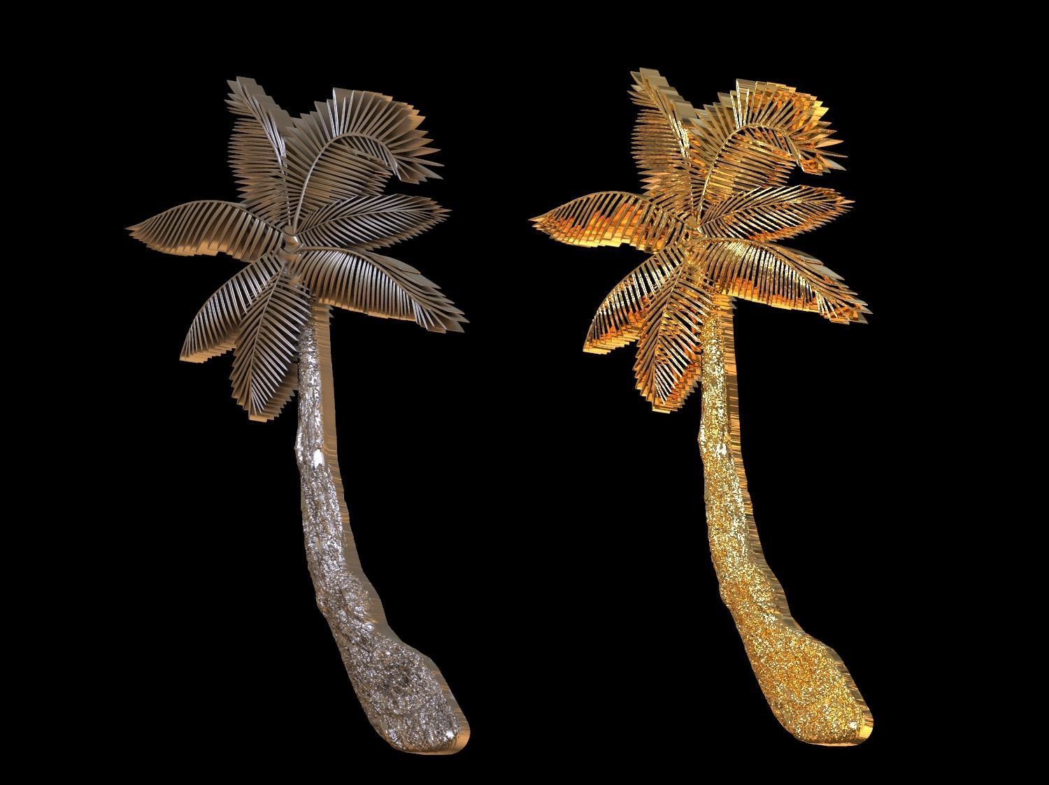 Palm tree bas relief  3D print model 3D print model_6