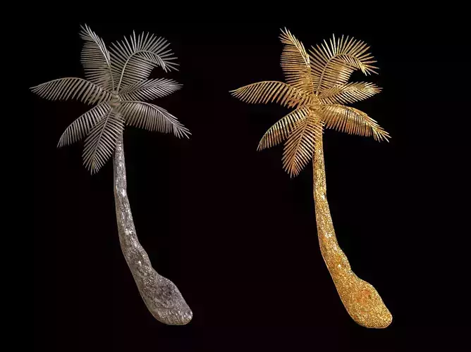 Palm tree bas relief  3D print model 3D print model