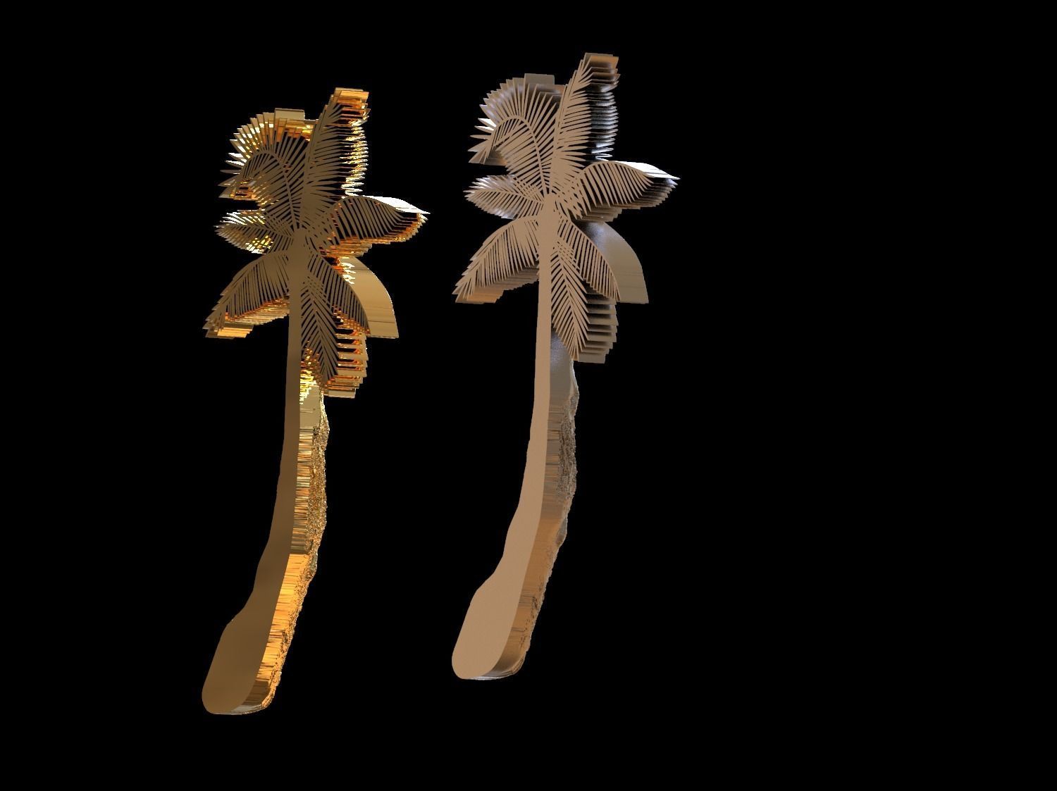 Palm tree bas relief  3D print model 3D print model_20