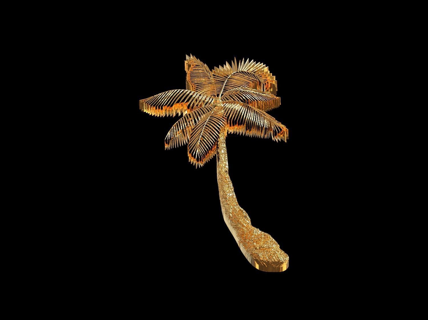 Palm tree bas relief  3D print model 3D print model_29