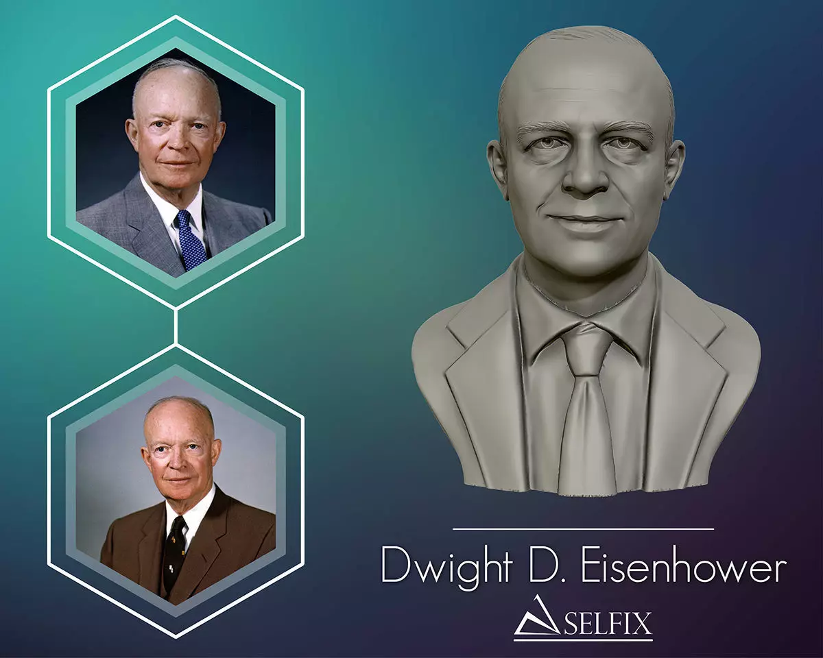 Dwight D Eisenhower Portrait Sculpture 3D print model