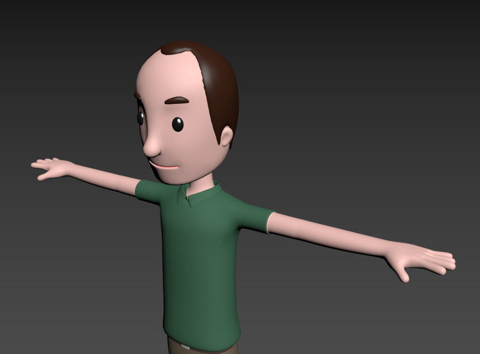 CartoonMan044 Man 3D model_11
