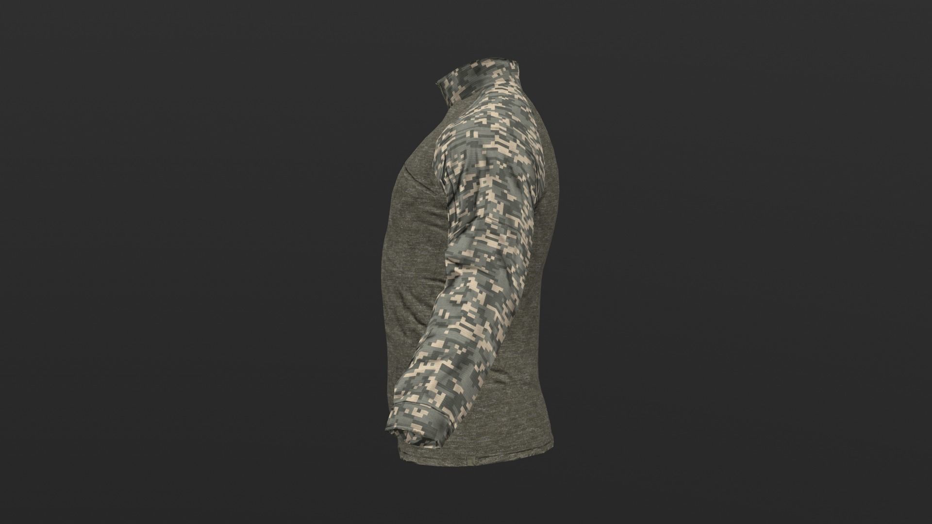 Mens Tactical Military Combat Shirt Low Poly Version Low-poly 3D model_5
