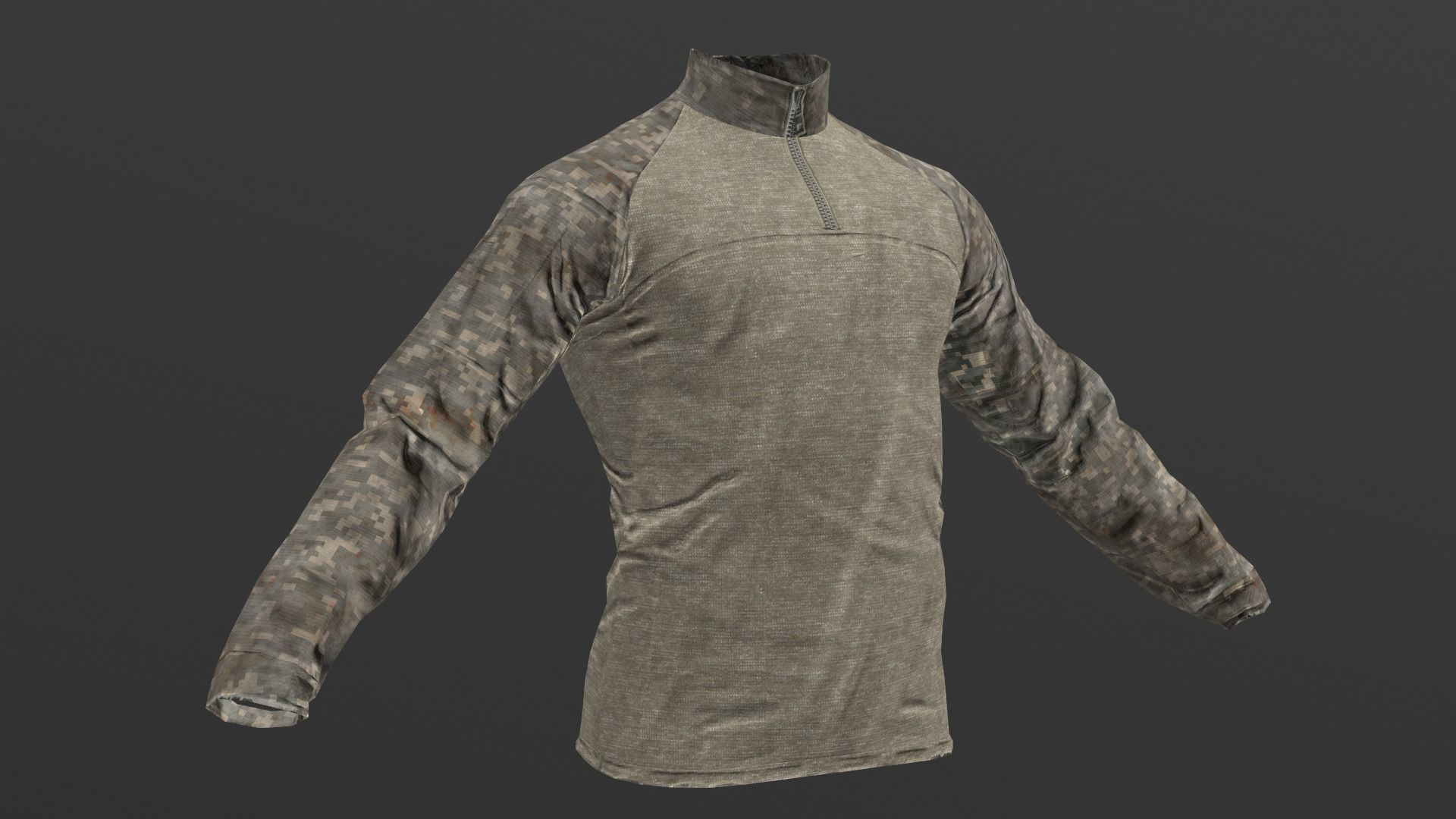 Mens Tactical Military Combat Shirt Low Poly Version Low-poly 3D model_15