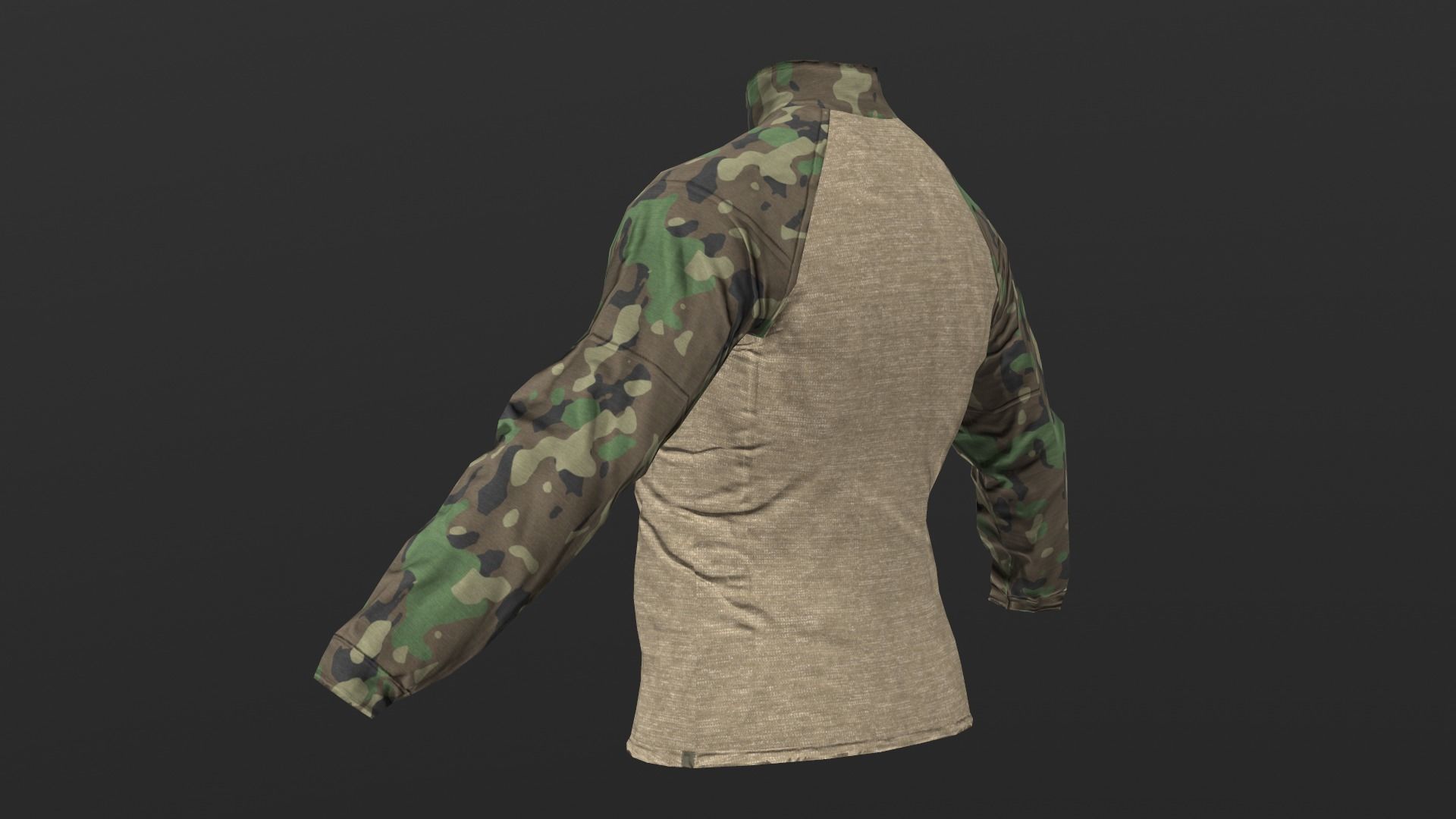 Mens Tactical Military Combat Shirt Low Poly Version Low-poly 3D model_11