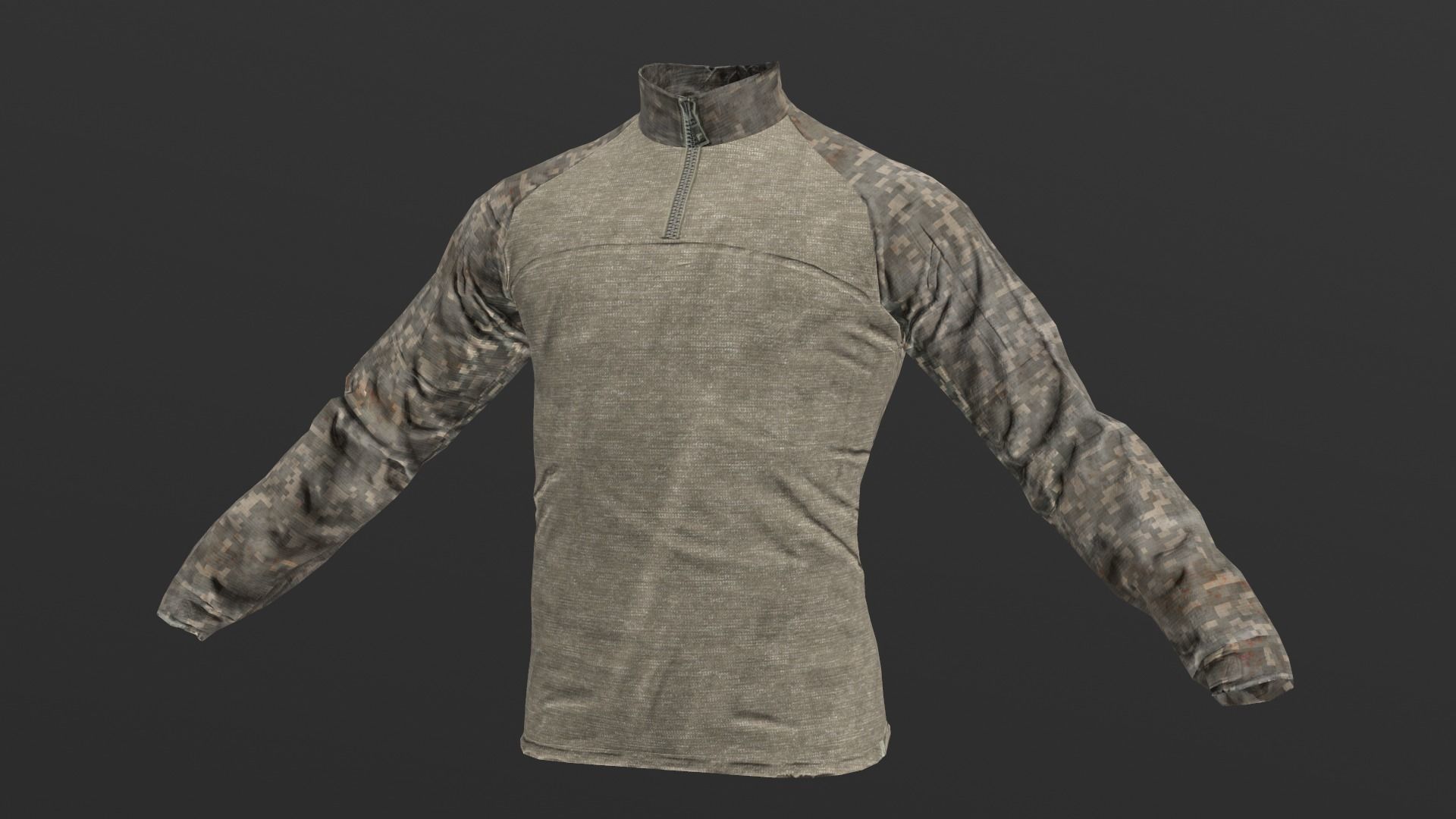 Mens Tactical Military Combat Shirt Low Poly Version Low-poly 3D model_12