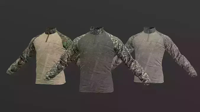 Mens Tactical Military Combat Shirt Low Poly Version Low-poly 3D model