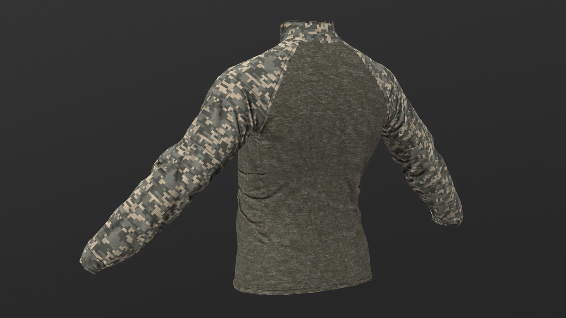 Mens Tactical Military Combat Shirt Low Poly Version Low-poly 3D model_6