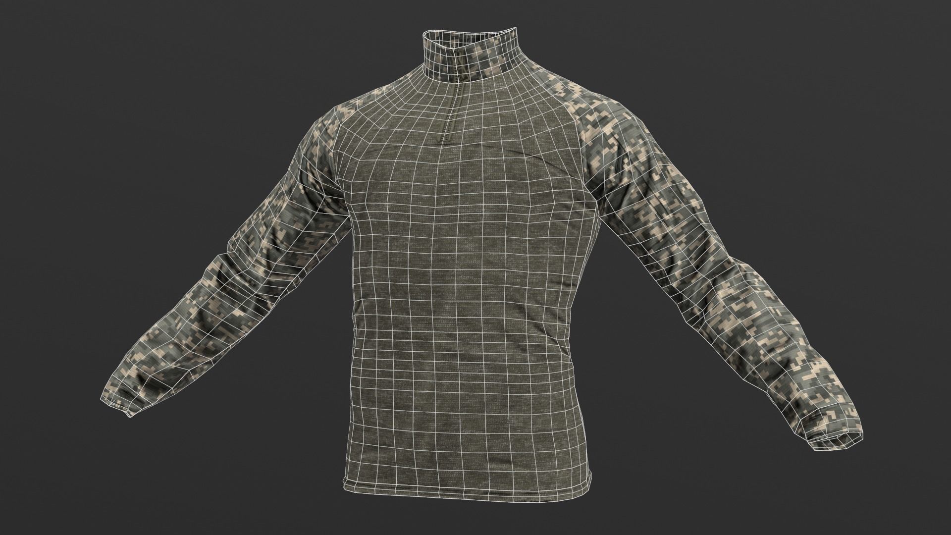 Mens Tactical Military Combat Shirt Low Poly Version Low-poly 3D model_16