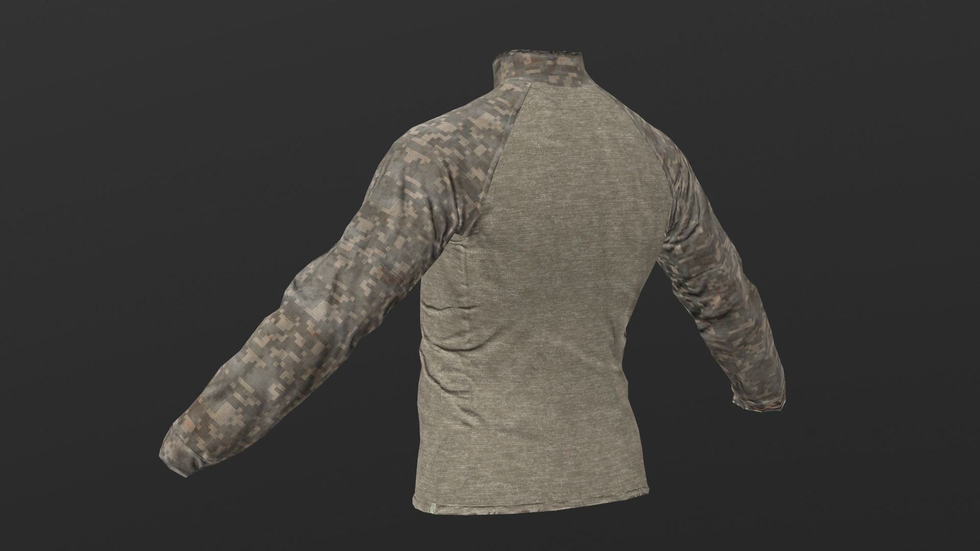 Mens Tactical Military Combat Shirt Low Poly Version Low-poly 3D model_13