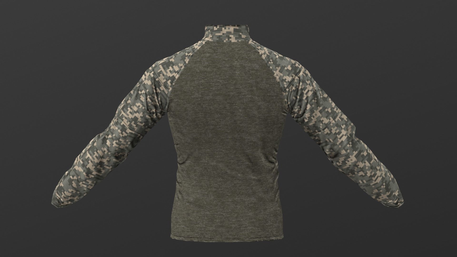 Mens Tactical Military Combat Shirt Low Poly Version Low-poly 3D model_7