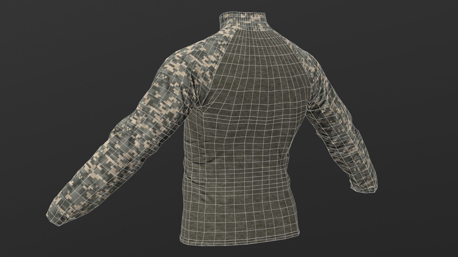 Mens Tactical Military Combat Shirt Low Poly Version Low-poly 3D model_17