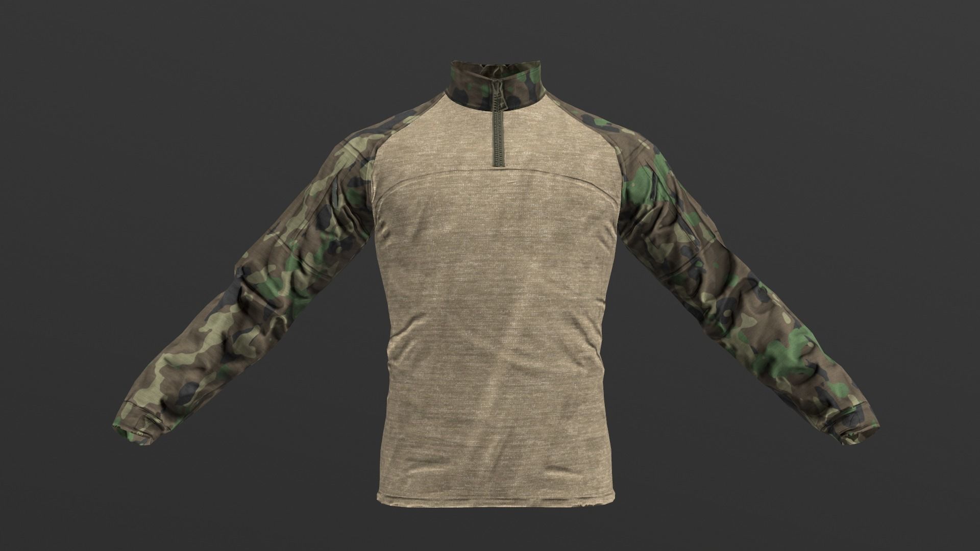 Mens Tactical Military Combat Shirt Low Poly Version Low-poly 3D model_9