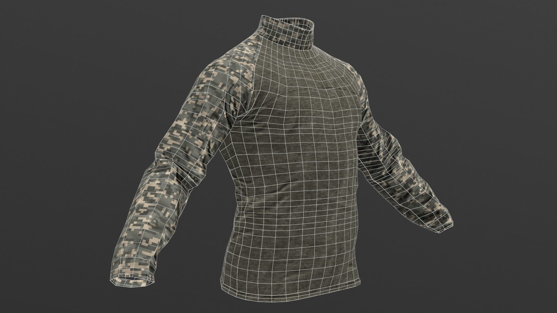 Mens Tactical Military Combat Shirt Low Poly Version Low-poly 3D model_19