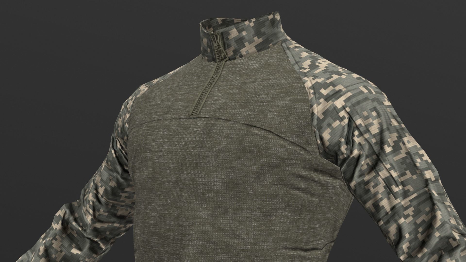 Mens Tactical Military Combat Shirt Low Poly Version Low-poly 3D model_8