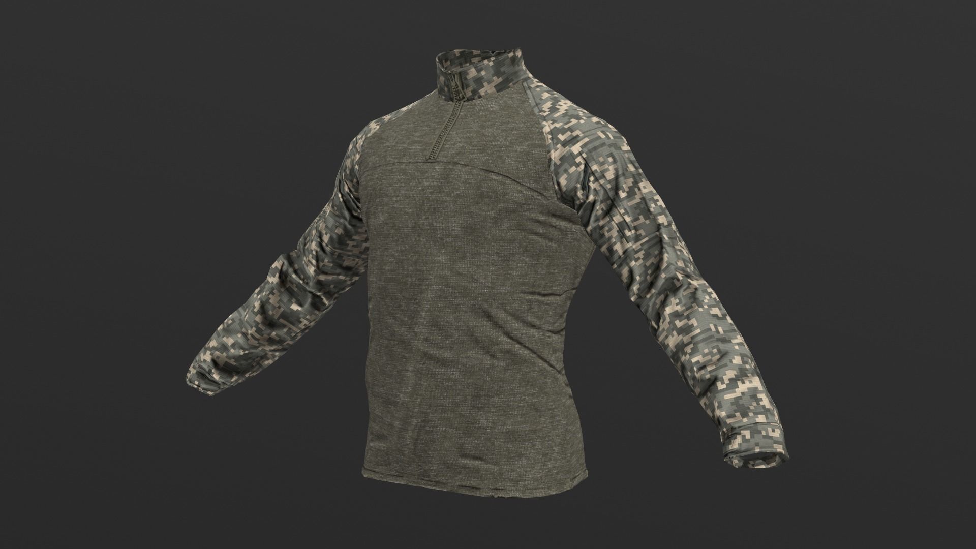 Mens Tactical Military Combat Shirt Low Poly Version Low-poly 3D model_4
