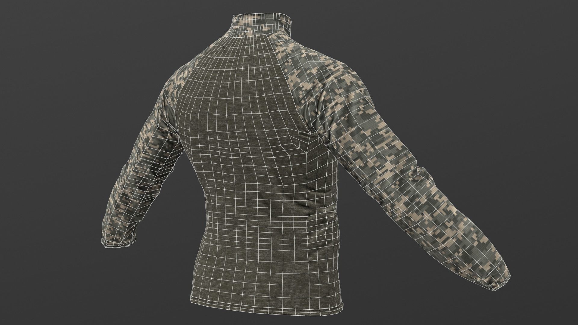 Mens Tactical Military Combat Shirt Low Poly Version Low-poly 3D model_18