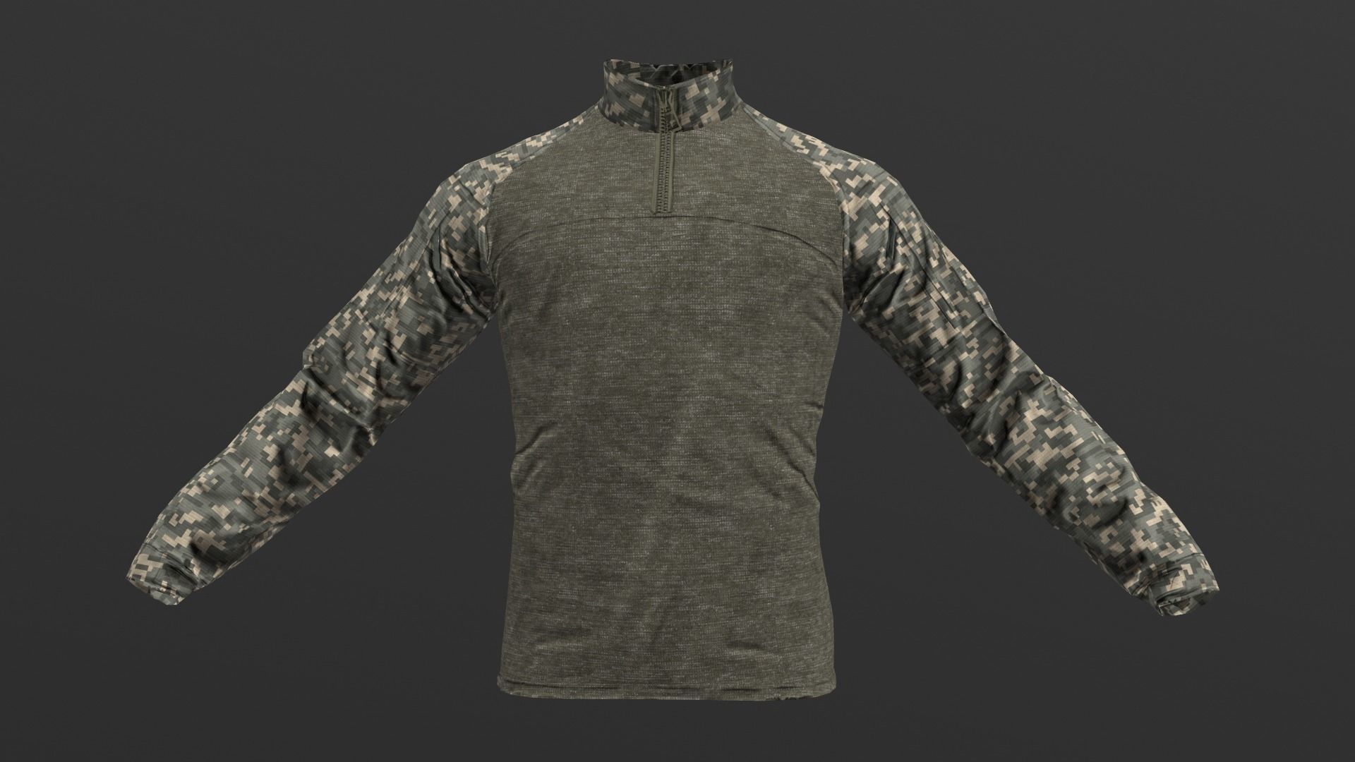 Mens Tactical Military Combat Shirt Low Poly Version Low-poly 3D model_3
