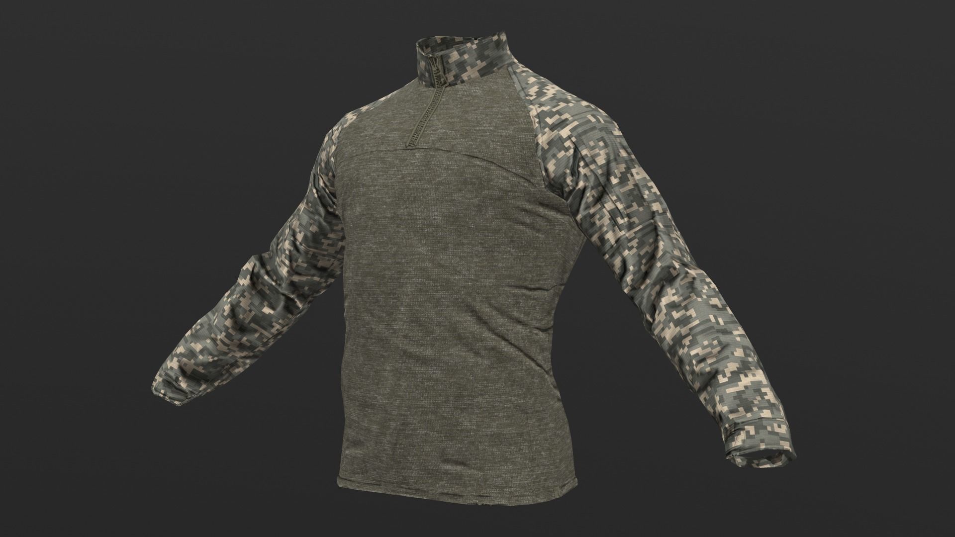 Mens Tactical Military Combat Shirt Low Poly Version Low-poly 3D model_2