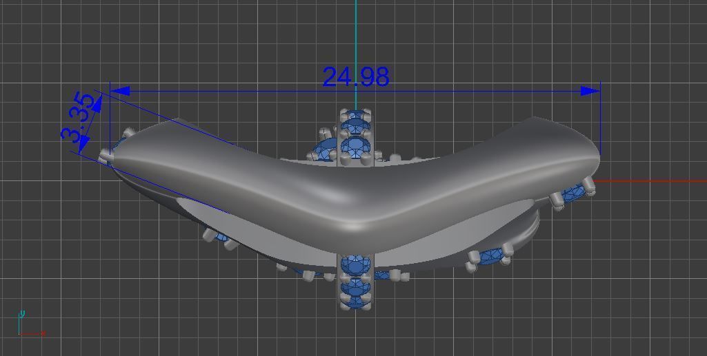 beautiful pendant of smooth shape with stones 3D print model_11