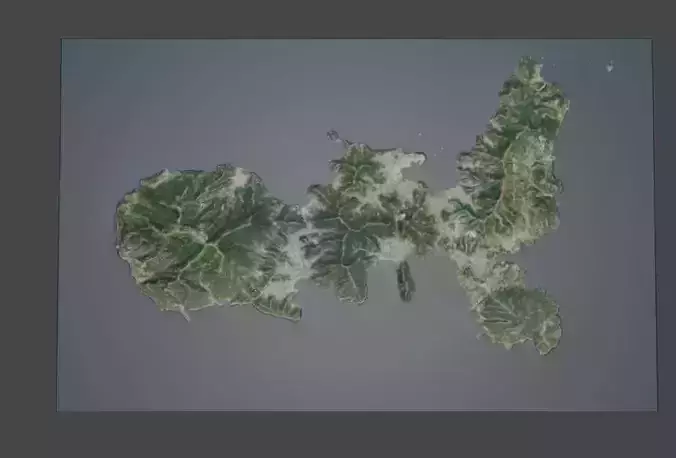 3d reconstruction of Sardinia and Elba island Low-poly 3D model