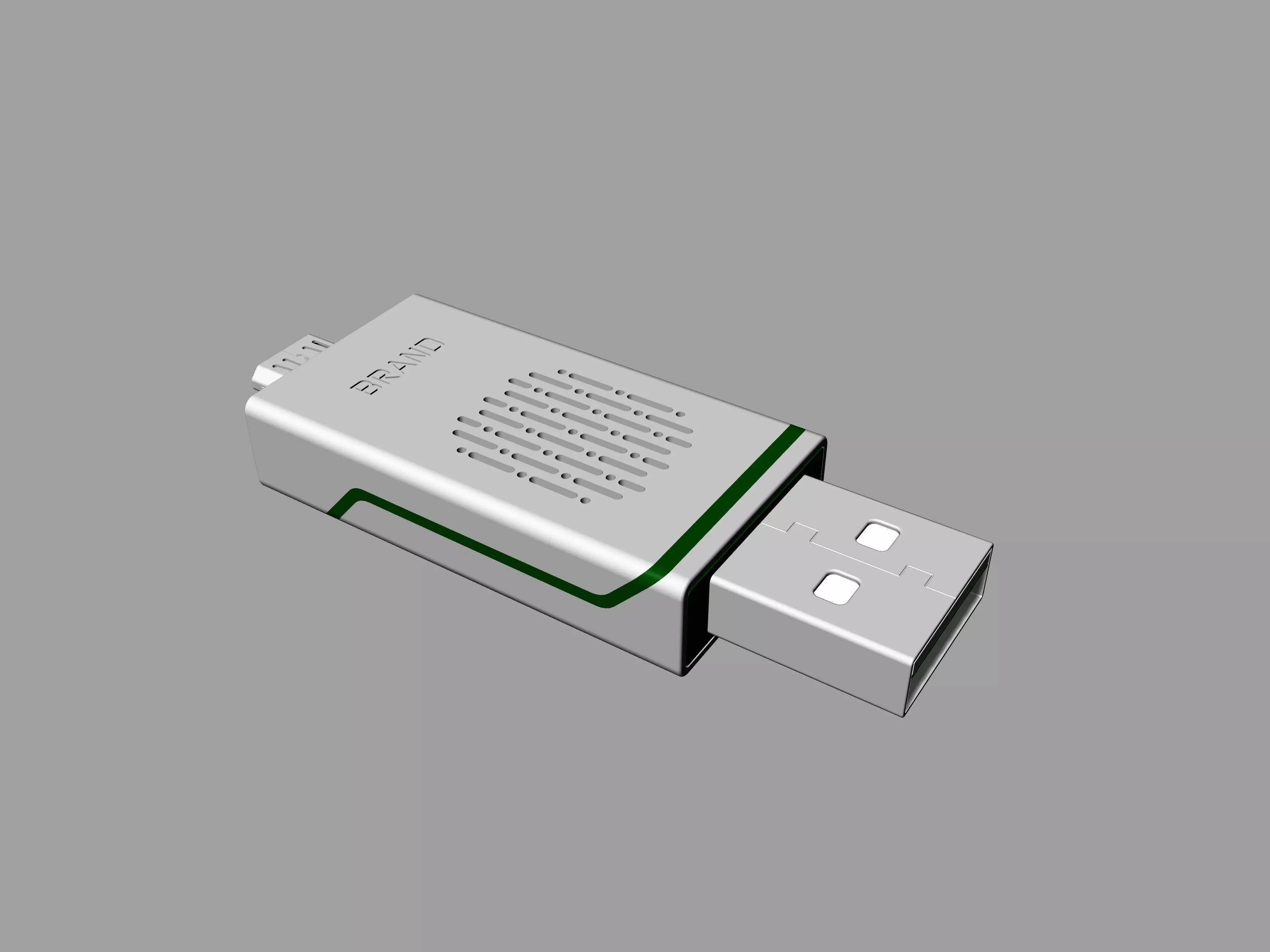 Grey and green OTG U Disk C 3D print model_0