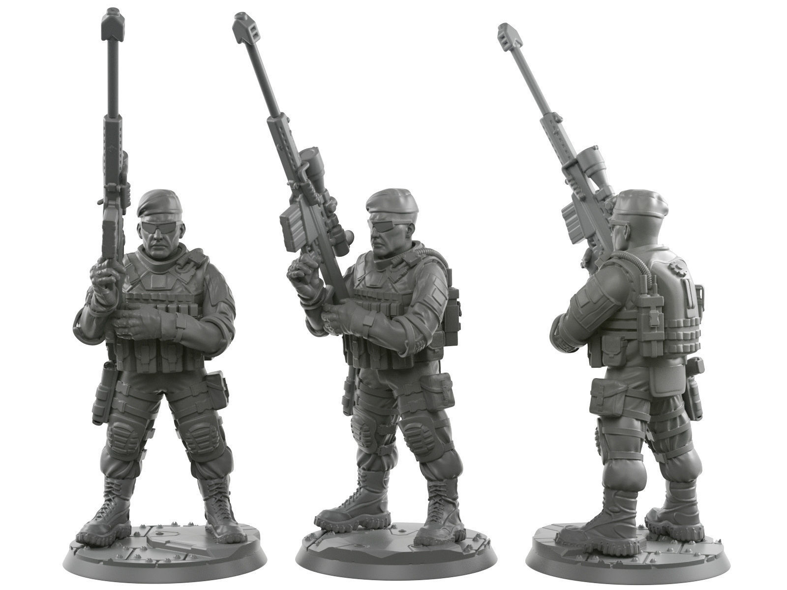 Sniper squad 28 - 40 mm scale  3D print model_6