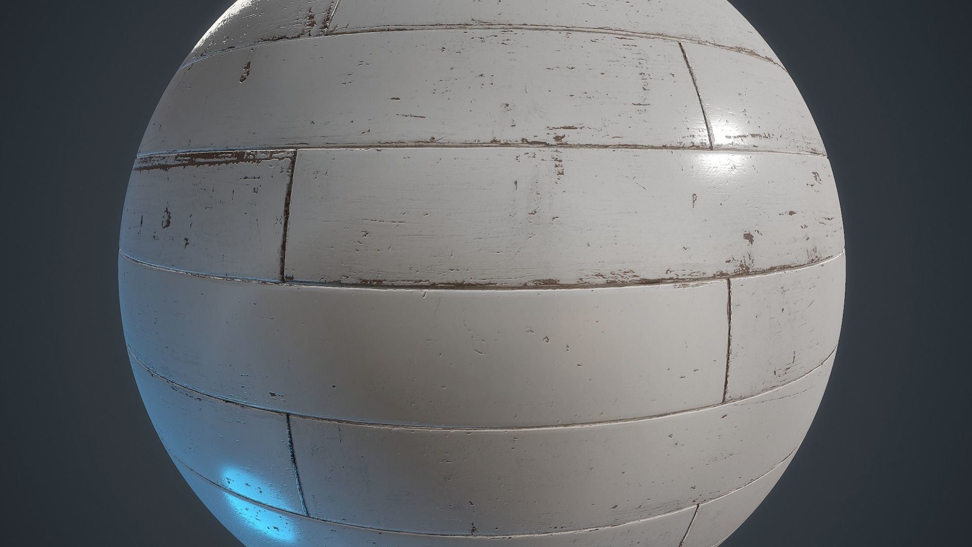 White Painted brickbond parquet - PBR textures Low-poly 3D model_2