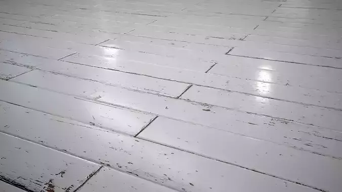 White Painted brickbond parquet - PBR textures Low-poly 3D model
