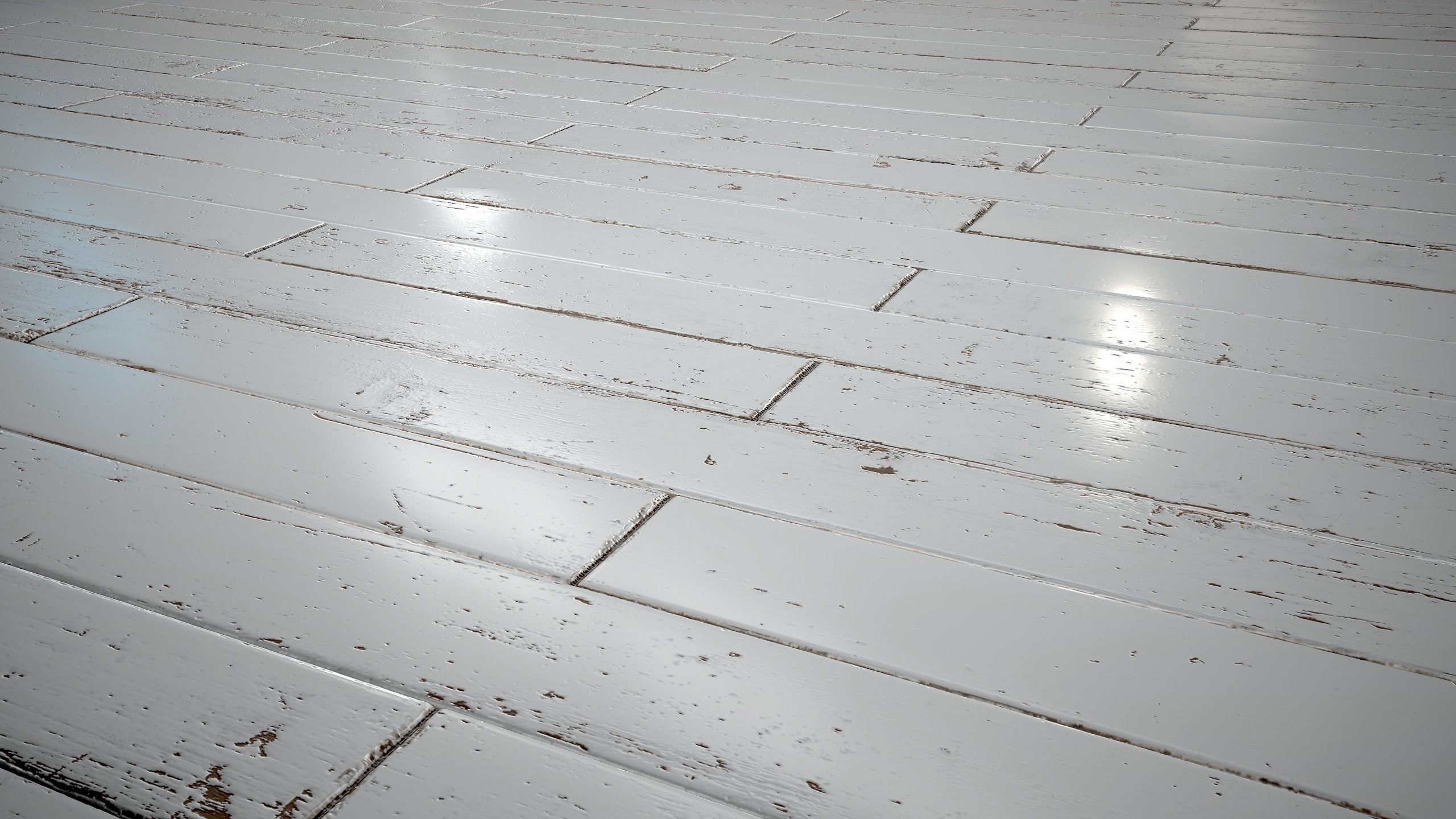 White Painted brickbond parquet - PBR textures