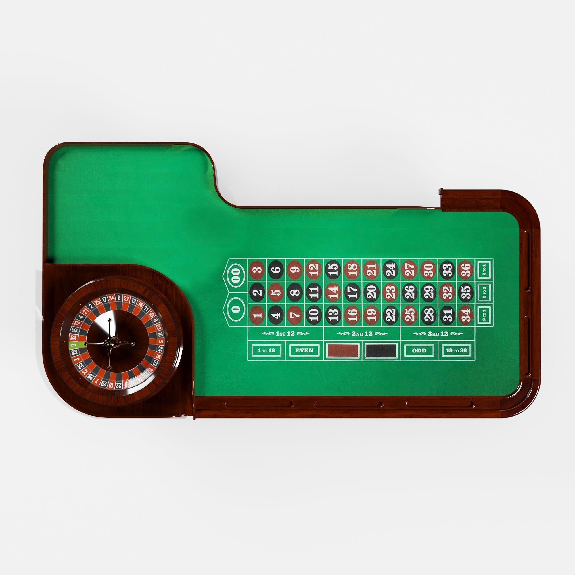 roulette table desk round toe 3D model_4