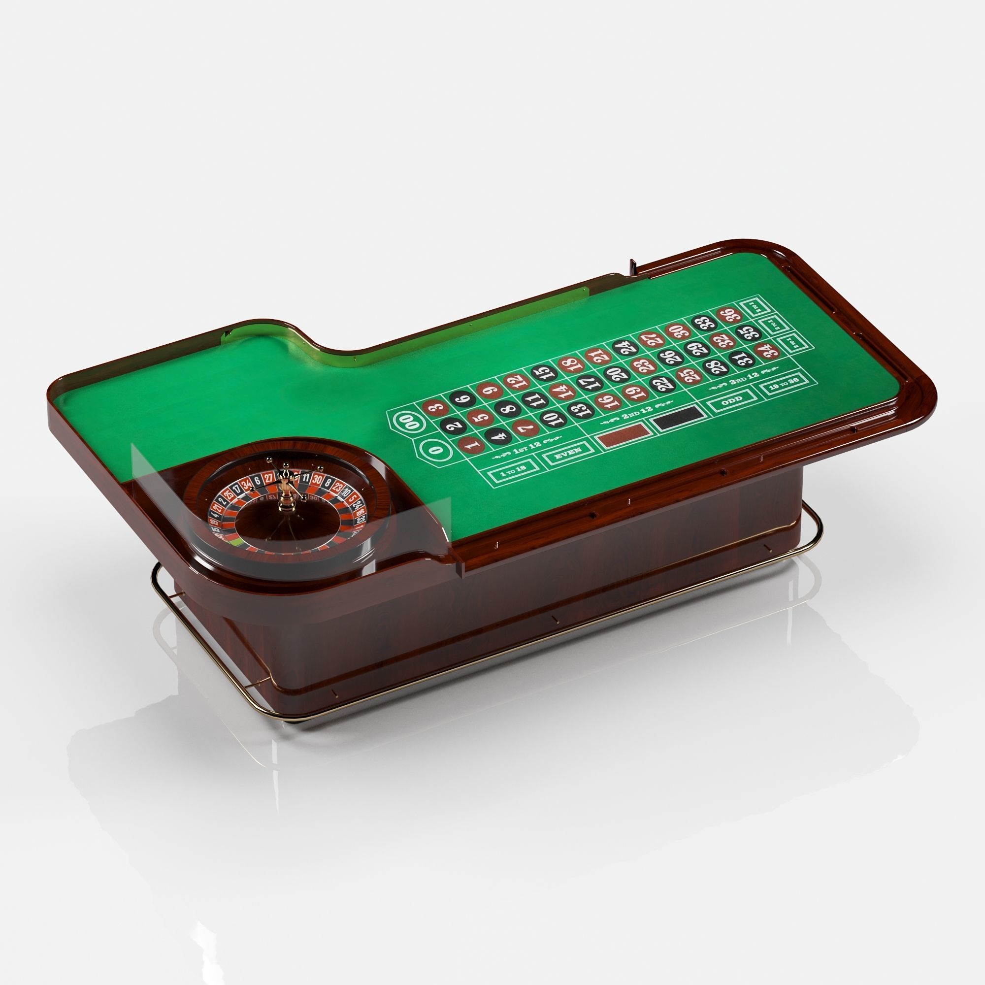 roulette table desk round toe 3D model_3