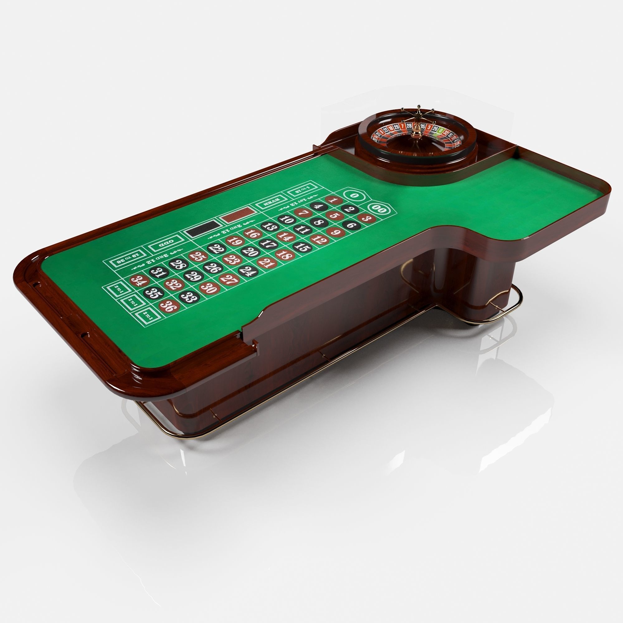 roulette table desk round toe 3D model_6